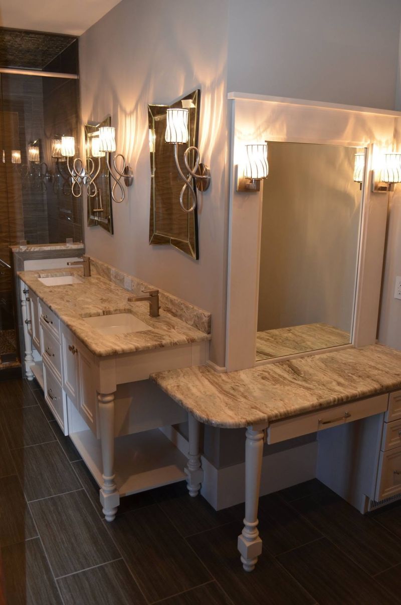 Bathroom vanity with a stone top