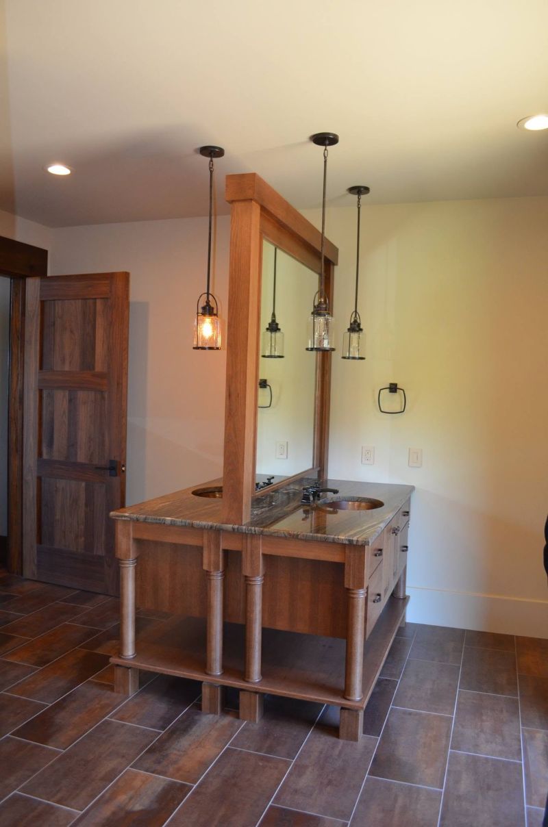 Bathroom vanity with a stone top