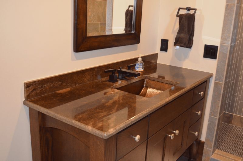 Bathroom vanity top with undermount sink