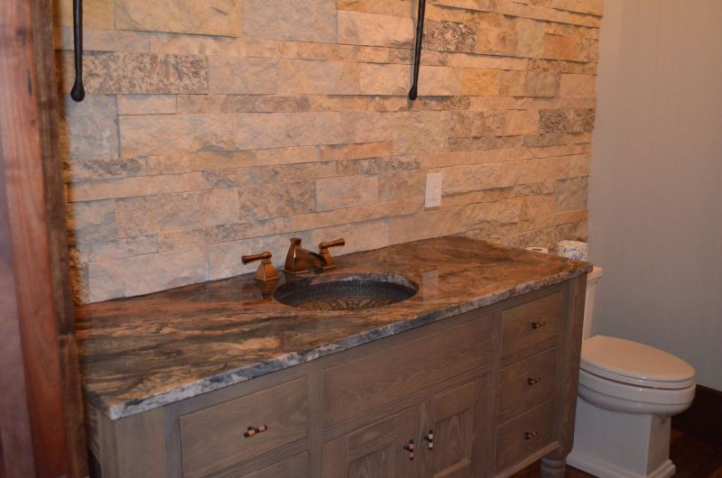 Bathroom vanity with a stone top