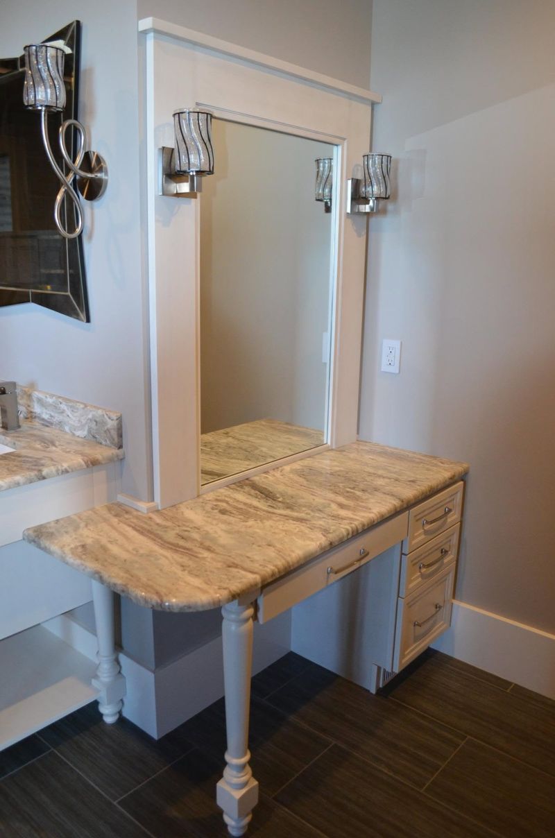 Bathroom vanity with a stone top