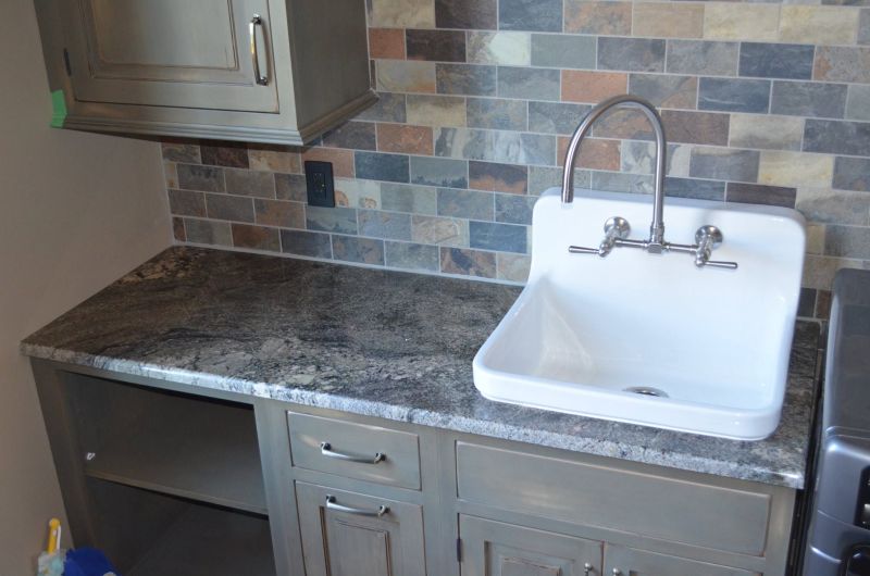 Countertop with a farmhouse sink