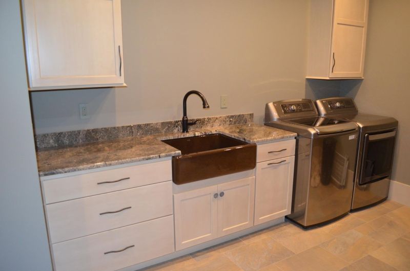 Countertop with a farmhouse sink