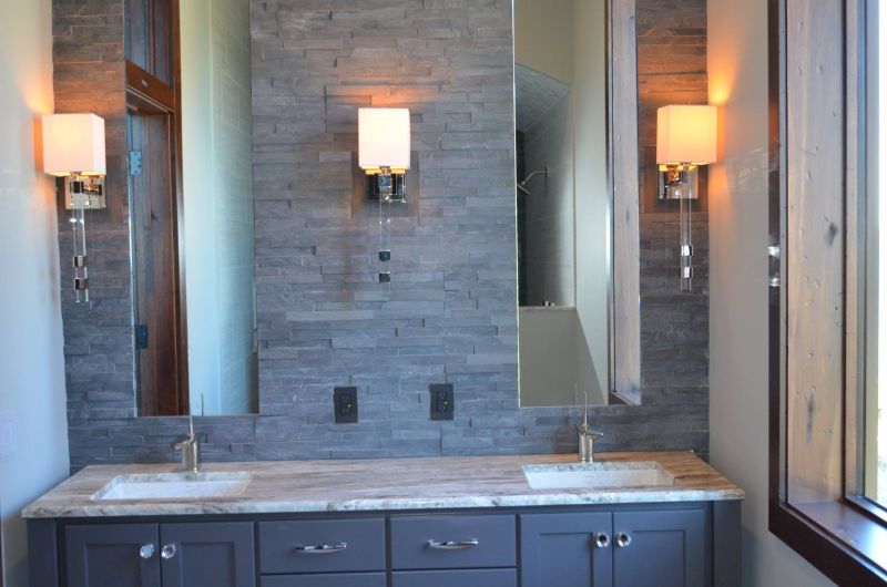 Bathroom vanity with a stone top