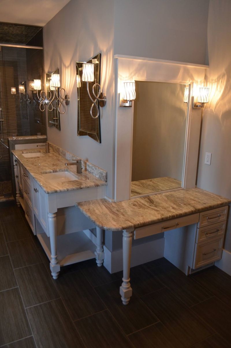 Bathroom vanity with a stone top
