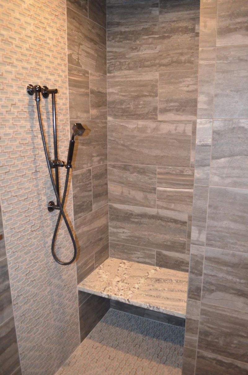 Shower bench in natural stone