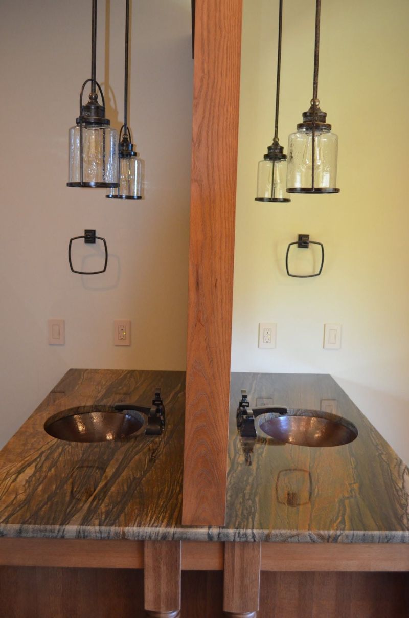 Bathroom vanity with a stone top