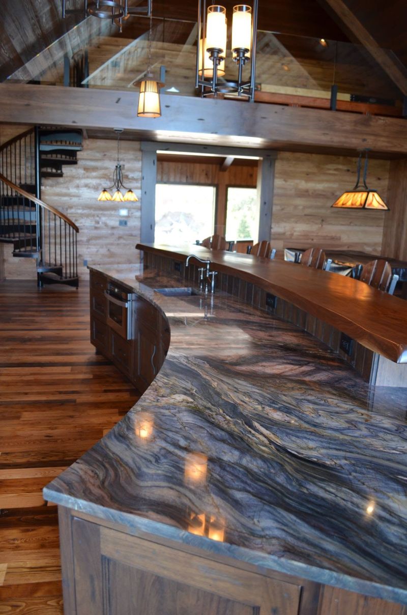 Bar top in natural stone