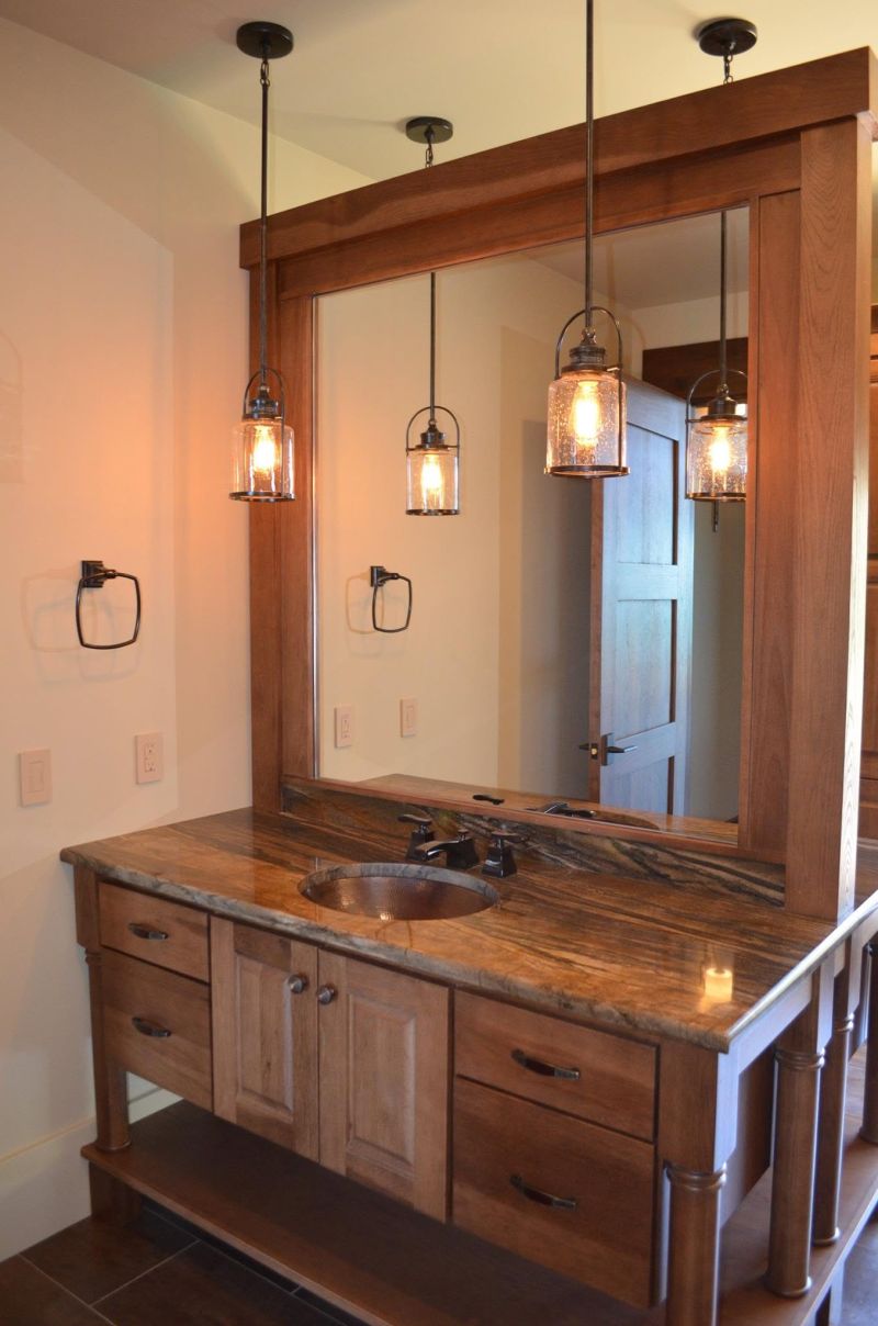 Bathroom vanity with a stone top