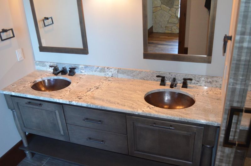 Bathroom vanity with a stone top