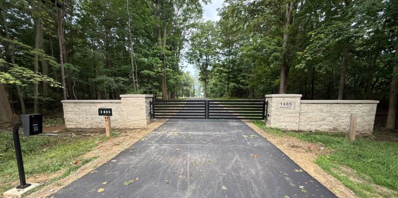 Limestone gate pillars