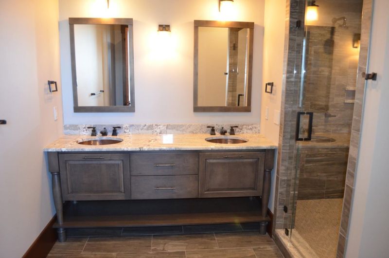 Bathroom vanity with a stone top